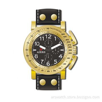Promotional Watches with Metal Case, PU Band and Japan Movement, Customized Designs are Welcome